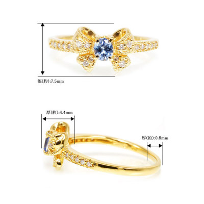 限定1本 K18YG 0.2ct ベニトアイト ダイヤモンドリング クラシック