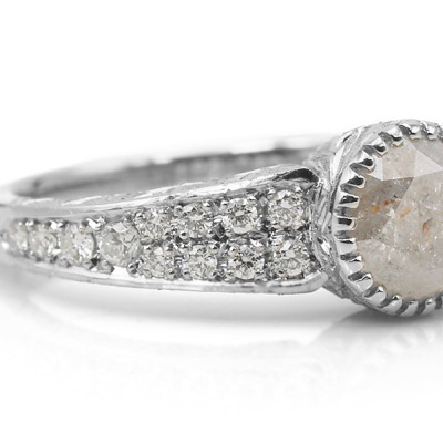 限定1本 PT900 UV蛍光 1.32ct 0.6ct ダイヤモンドリング 彫刻家 川口