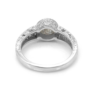 限定1本 PT900 UV蛍光 1.32ct 0.6ct ダイヤモンドリング 彫刻家 川口