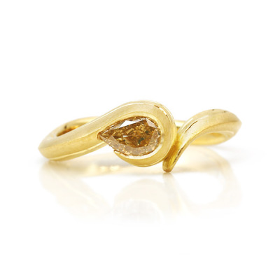 K18YG 0.52ct UV�u�� �C�G���[�_�C�������h �����O