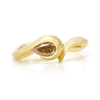 K18YG 0.51ct UV�u�� �C�G���[�_�C�������h �����O