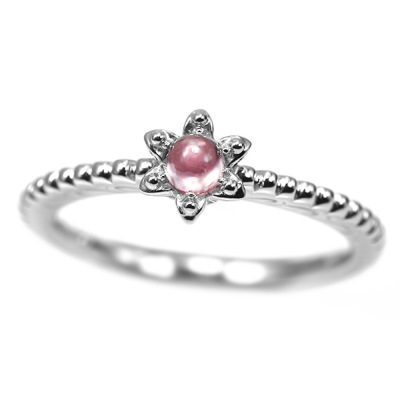 限定1本 K18WG UV蛍光 パパラチアカラーサファイア カボション リング