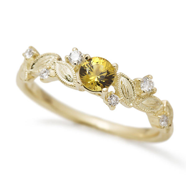 マリガーネット ダイヤモンド リング ローリエ 指輪 PT900 K18 K10対応