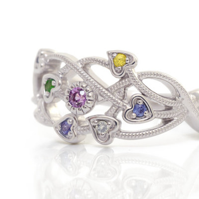 ファンシーカラーサファイア×ダイヤモンドリング「ロータス」 PT900  