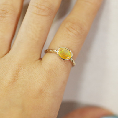 k10yg オパール　リング　指輪　カラーストーン 11号 限定1本 K10YG エチオピアオパール リング 11号 サイズ変更承り