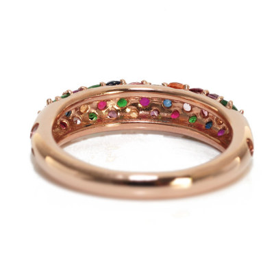 確認用　トビマム様アルルカンゴールド アルルカン」マルチカラーパヴェリング“タヒチ” PT900 K18 K10