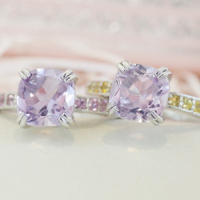 数量限定 選べるサファイア ローズアメシスト クッション ピンク