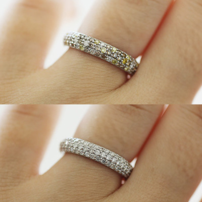 限定1本 K18WG 9号 1ct イエローダイヤモンド ホワイトダイヤモンド