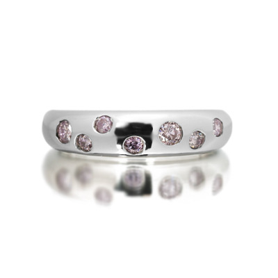 1/5まで値下げ中❗Pt900❤️ダイヤモンドドッツリング 限定1本 PT900 ピンクダイヤモンド ドッツ リング 11号 サイズ変更