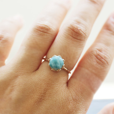 数量限定 8mm ラリマー カボション リング ボンボンクルール 指輪