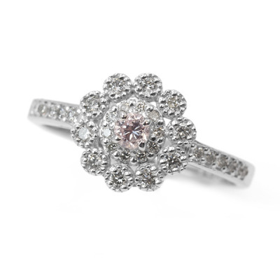 限定1本 PT900 0.09ct ピンクダイヤモンド 0.25ct ダイヤモンド