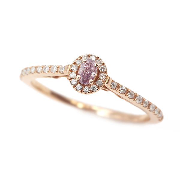 限定1本 K18PG 0.07ct ピンクダイヤモンド 0.12ct ダイヤモンド リング