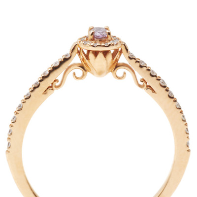限定1本 K18PG 0.07ct ピンクダイヤモンド 0.12ct ダイヤモンド リング