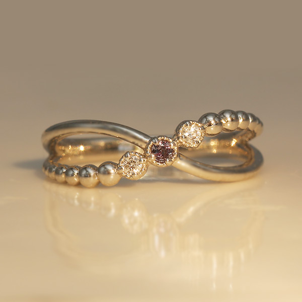限定1本 PT950 0.01ct アレキサンド 0.02ct ダイヤモンド ピンキー