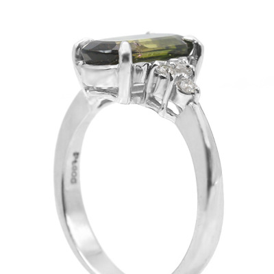 限定1本 PT900 2.54ct バイカラートルマリン 0.183ct ダイヤモンド