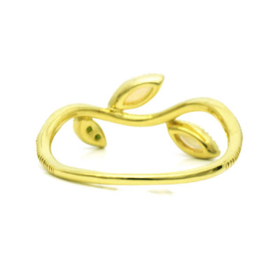 オパール×グリーンガーネットリング「ニュー・リーフライン」PT900 K18