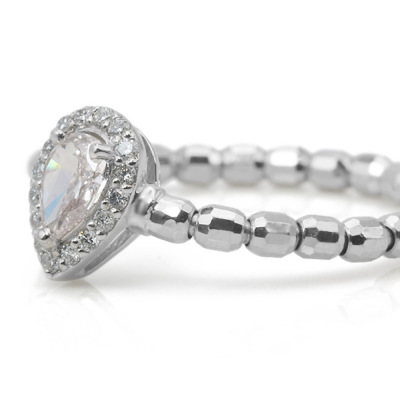 限定1本 PT950 0.219ct 桜カラーピンクダイヤモンド ペアシェイプ 0.06