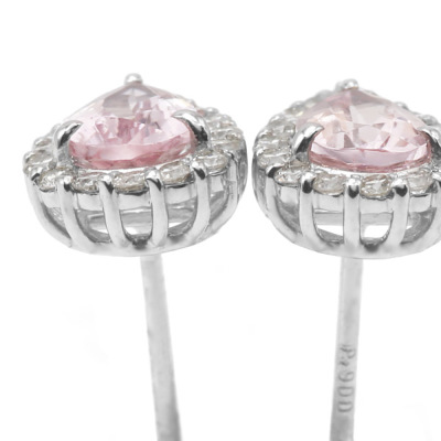 限定1ペア PT900 0.7ct モルガナイト ペアシェイプ 0.2ct